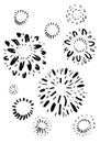 set of doodle starburst isolated on white background hand drawn from sunburst. Royalty Free Stock Photo