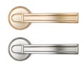 Set of door handles isolated on white background. 3d render image Royalty Free Stock Photo