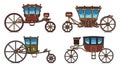 Set of dormeuse chariot or royal carriage