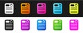Set Dossier folder icon isolated on black and white background. Vector