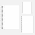 Set of dot grid spiral notebook vector mock-ups - A4, A5, A6