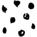 Set of dots. Collection of rough hand-drawn round blots