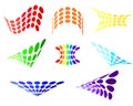 Set of dots logos. Rainbow symbols for your site.