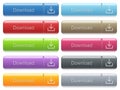 Set of download glossy color captioned menu buttons