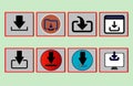Set of Download icons with flat style vector, can be used as Icon, Symbol, element, of your projects