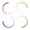 Set of download icons. Multi-colored images showing the status of loading. Royalty Free Stock Photo