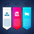 Set Download inbox, Upload file and arrow with folder. Business infographic template. Vector Royalty Free Stock Photo