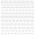 Set of dozen swirly calligraphy lines for decorative borders, brushes, text dividers