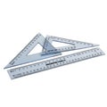 Set of drafting and geometry tools including rulers and set squares isolated on white background Royalty Free Stock Photo