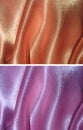 Set of 2 draped satin backgrounds - peachy and lilac