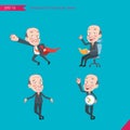 Set of drawing flat character style, business concept ceo activities - business hero, Question, time management, Knowledge