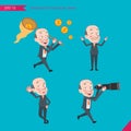 Set of drawing flat character style, business concept ceo activities - funding, ability, counsel, finding Royalty Free Stock Photo