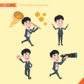 Set of drawing flat character style, business concept young office worker activities Royalty Free Stock Photo