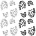 Set of drawings with footprints of shoes. Royalty Free Stock Photo