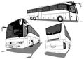 Set of Drawings of a Intercity Bus from Three Views