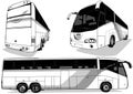 Set of Drawings of a Intercity Bus from Three Views