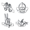 Set of drawings of peace icons Royalty Free Stock Photo