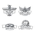 Set of drawings of pilot icons