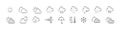 Set of drawn Weather icons. Weathers icons. Weather vector icons. Weather forecast sign symbols. Weathers signs. Vector Royalty Free Stock Photo