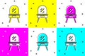 Set Dressing table icon isolated on color background. Vector Royalty Free Stock Photo