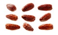 A set of dried dates. Isolated on a white background Royalty Free Stock Photo