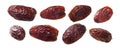 A set of dried dates. Isolated on a white background Royalty Free Stock Photo