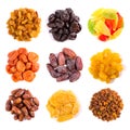 Set of dried fruits top view Royalty Free Stock Photo