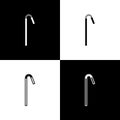 Set Drinking plastic straw icon isolated on black and white background. Vector Illustration Royalty Free Stock Photo