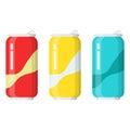 Set of drinks in aluminum cans