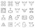 Set of drone line vector icons