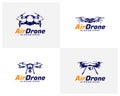 Set of Drone logo design template. Photography drone icon vector. Creative design. Illustration Royalty Free Stock Photo