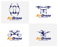 Set of Drone logo design template. Photography drone icon vector. Creative design. Illustration Royalty Free Stock Photo