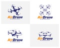 Set of Drone logo design template. Photography drone icon vector. Creative design. Illustration Royalty Free Stock Photo