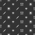 Set Drum machine music, Rapper, Marijuana joint, spliff and Diamond on seamless pattern. Vector