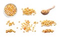 Set with dry corn kernels Royalty Free Stock Photo