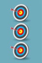 SET of 3ds colorful target, goal, aim object in vector, illustrations. use for the target 3d for archery sports or business