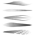 Set of dynamic, energetic brushes, brushstrokes design. Comic effect brushes