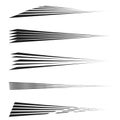 Set of dynamic, energetic brushes, brushstrokes design. Comic effect brushes