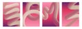 Set of dynamic smooth curved shapes. Abstract backgrounds with soft color gradient 3d curved lines.