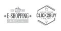 Set of E-Commerce Online Shopping Signs with Icons