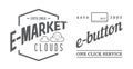 Set of E-Commerce Online Shopping Signs with Icons