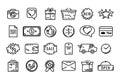 Set of 24 E-commerce and shopping web icons in line style. Vector illustration Royalty Free Stock Photo