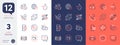 Set of E-mail, Hydroelectricity and Wallet line icons. For design. Vector