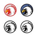 Set of Eagle Head Logo Vector Design, Sign, Icon, Illustration Royalty Free Stock Photo
