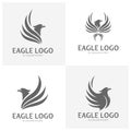 Set of Eagle logo design vector, Phoenix logo concept, Simple Eagle logo template, Icon Symbol, Creative design Royalty Free Stock Photo