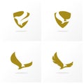 Set of Eagle logo design vector. Simple Eagle logo template. Icon Symbol Royalty Free Stock Photo