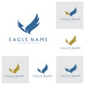 Set of Eagle logo design vector template. Simple icon symbol Royalty Free Stock Photo
