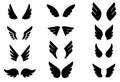 Set of eagle wing icons. Design elements for logo, label, sign, badge.