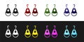 Set Earrings icon isolated on black and white background. Jewelry accessories. Vector Royalty Free Stock Photo