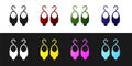 Set Earrings icon isolated on black and white background. Jewelry accessories. Vector Royalty Free Stock Photo